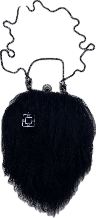 Сумка из натурального меха ламы "Маленькая черная сумочка" , черный цвет - фото 7376
