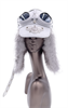 Шапка-ушанка «Авиатор» натуральная, кожа, овчина, мех лисы (белая) - фото 7174