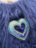 Сумка из меха ламы "Кристальное сердце ", цвет синий - фото 7358