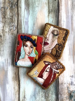 Подарки Птички&Бабочки - Брошь "Портрет"